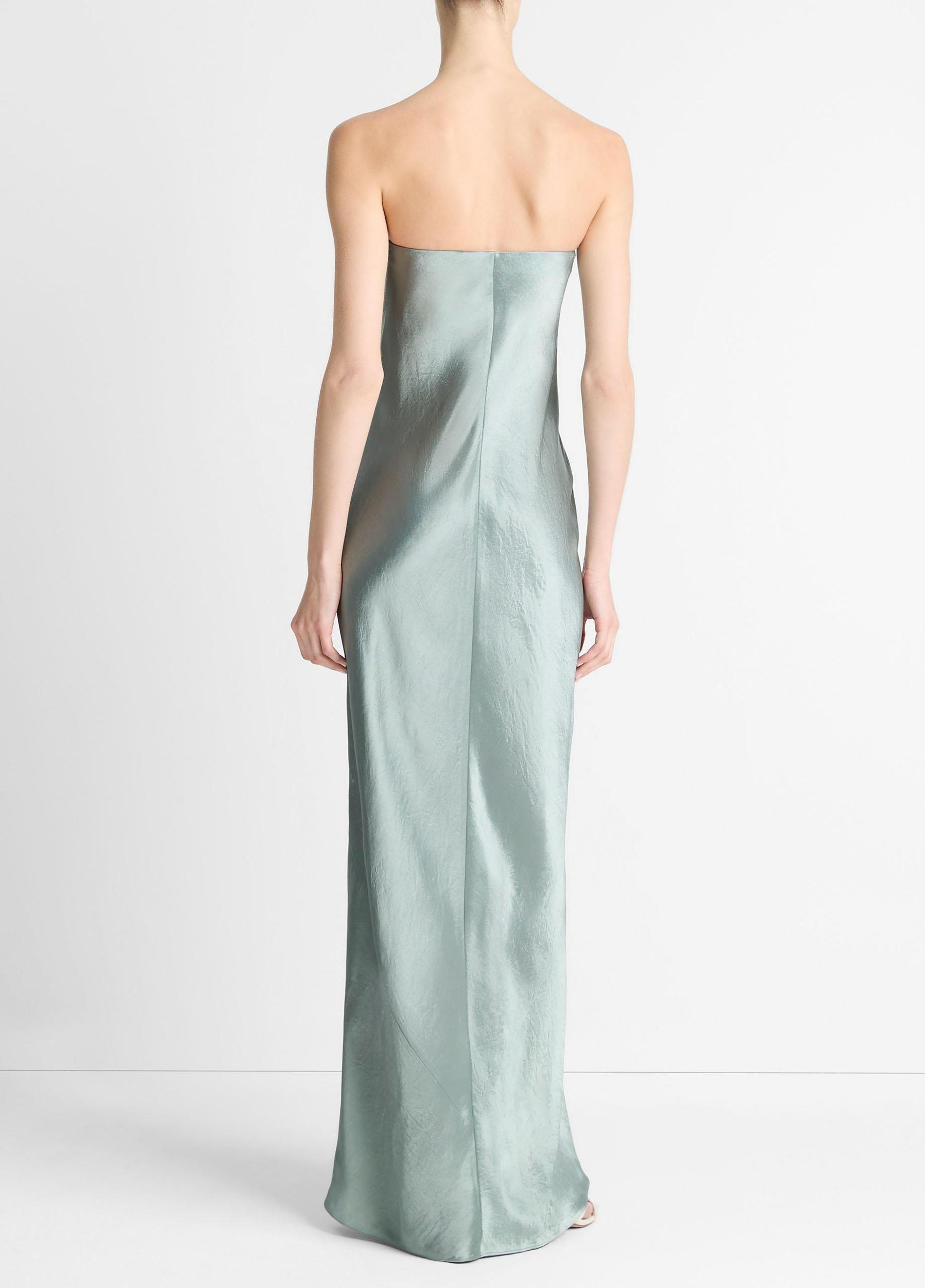 Satin Strapless Maxi Dress Product Image