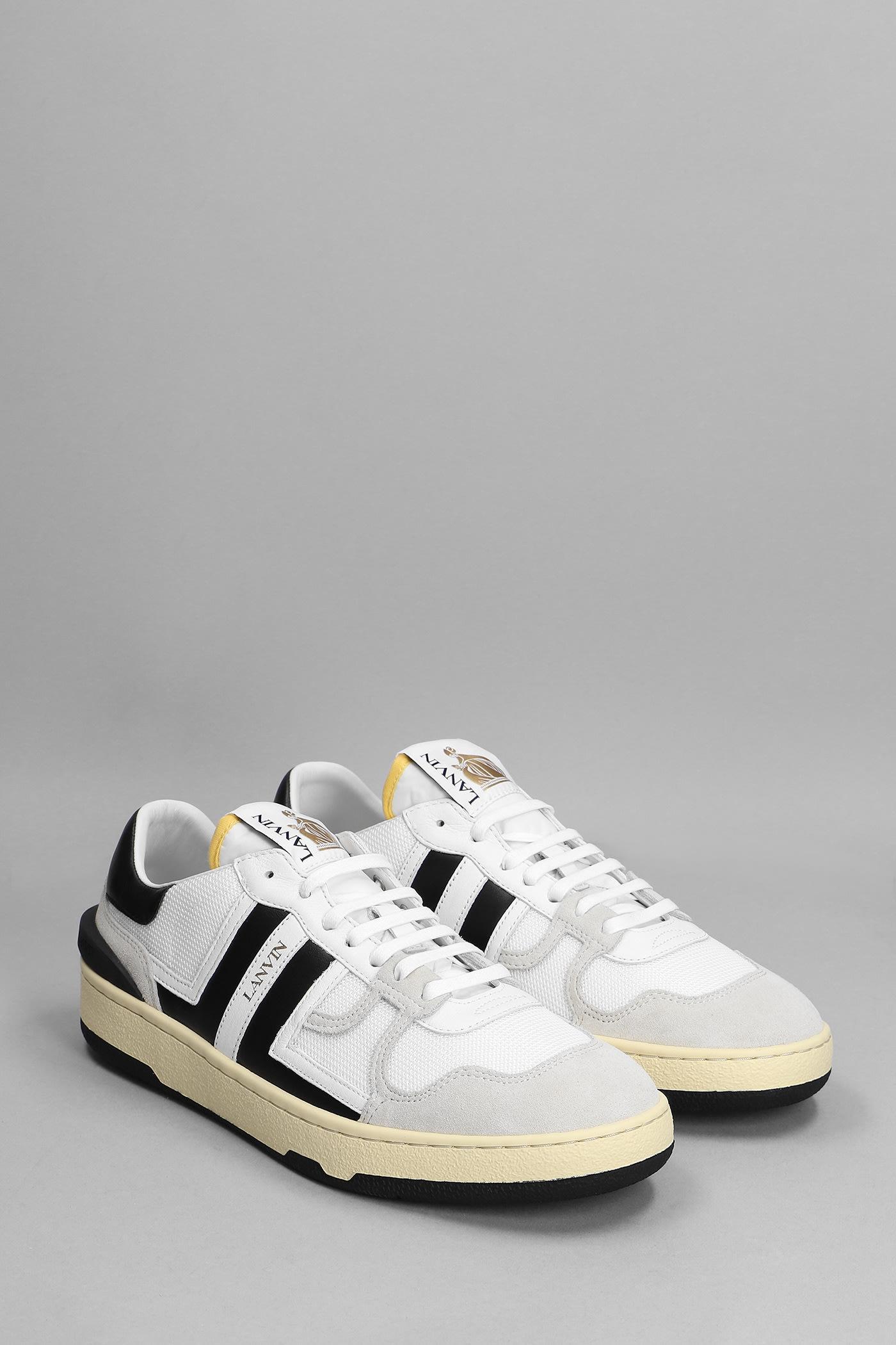 LANVIN Panelled Lace-up Sneakers In White Black Product Image