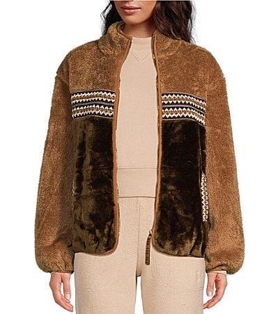 UGG Womens Marlene Sherpa Jacket Heritage Braid Faux Fur/Fleece Product Image