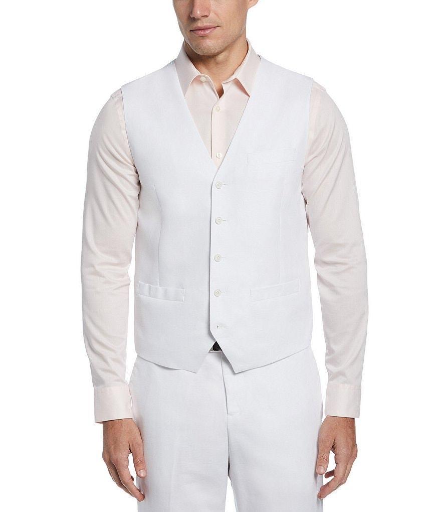 Perry Ellis Solid Linen Suit Separates Vest Product Image