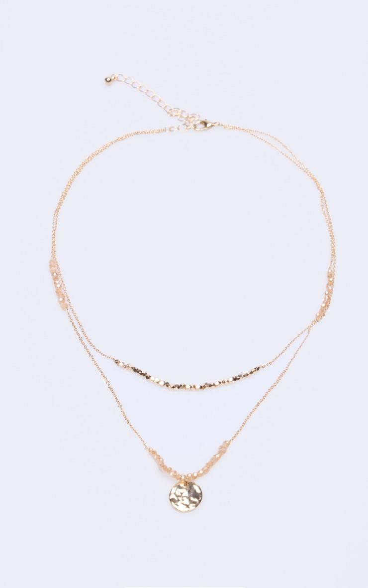 Gold Tonal Bead Layered Necklace Product Image