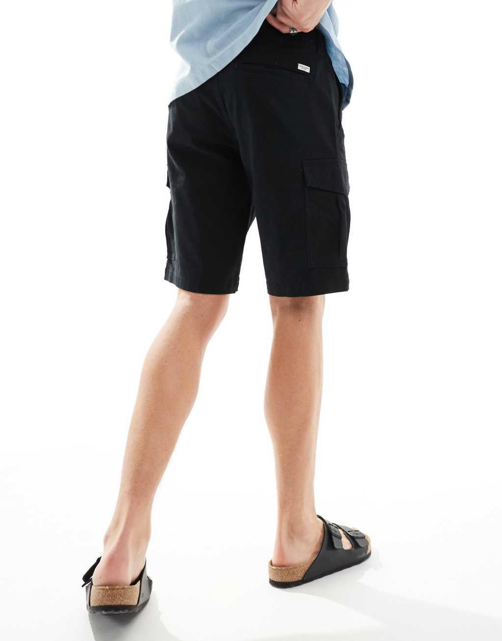 Jack & Jones cargo shorts in black  Product Image