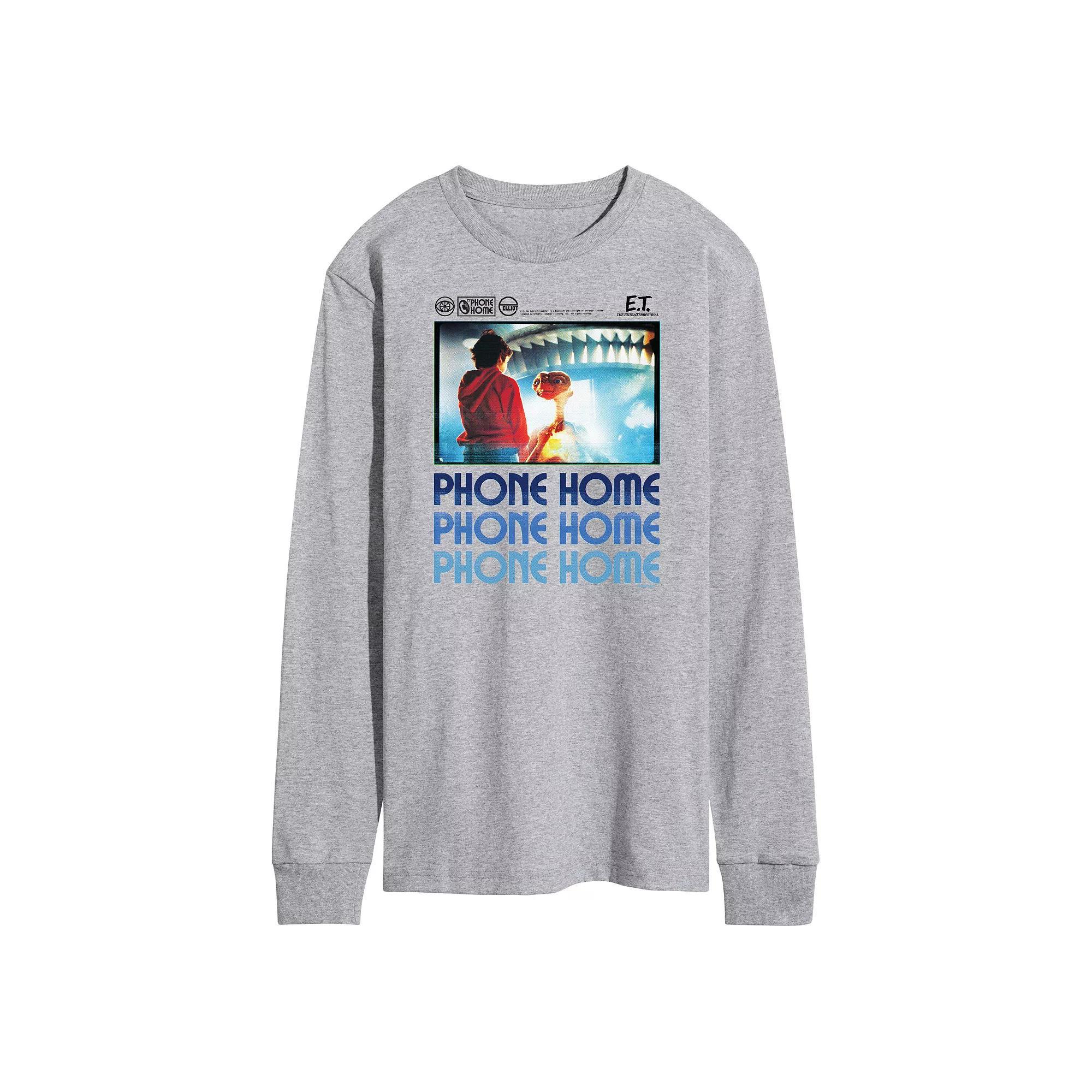 Men's ET Phone Home Long Sleeve Tee, Size: Medium, Gray Product Image