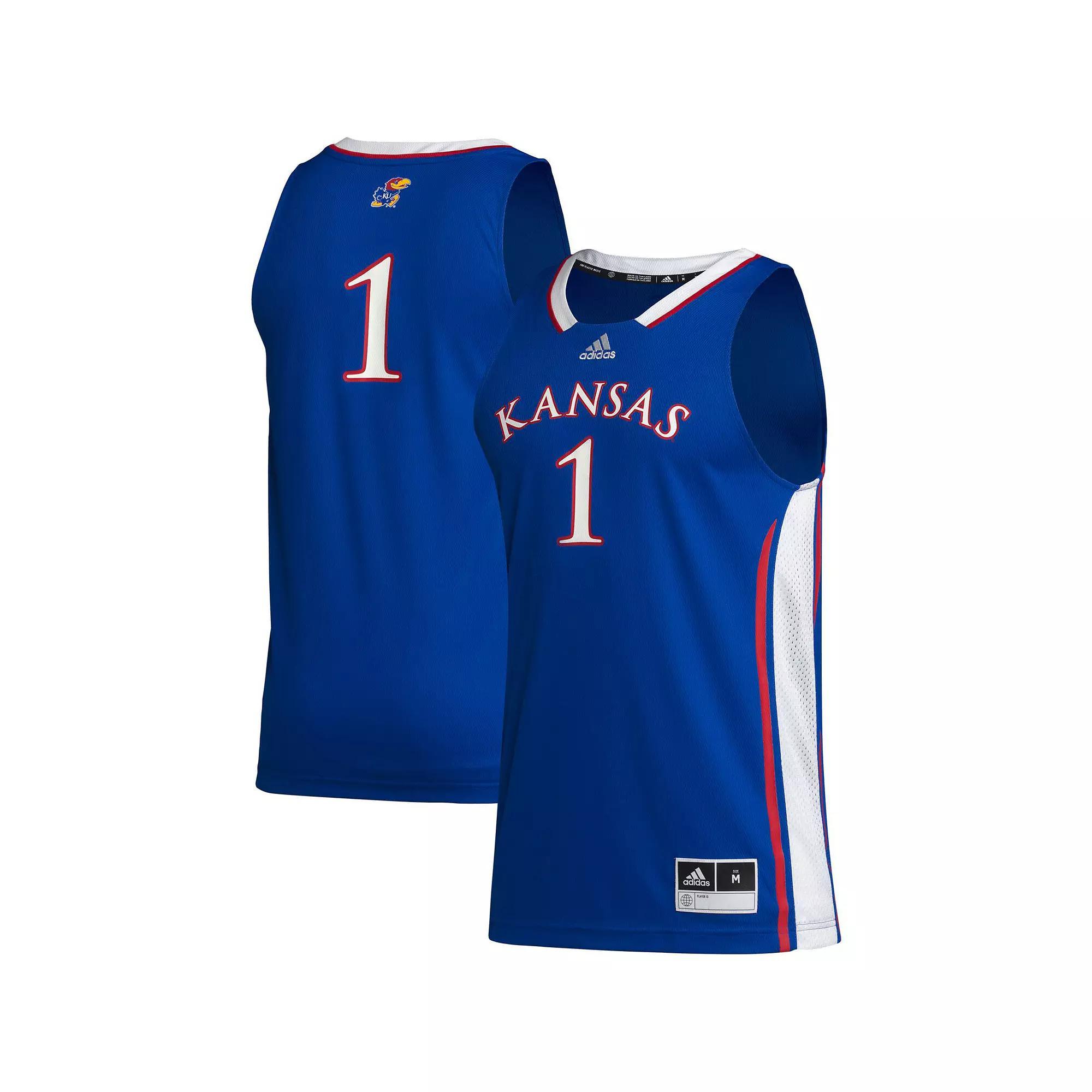 Men's adidas #1 Royal Kansas Jayhawks Team Swingman Jersey, Size: XL, Blue Product Image