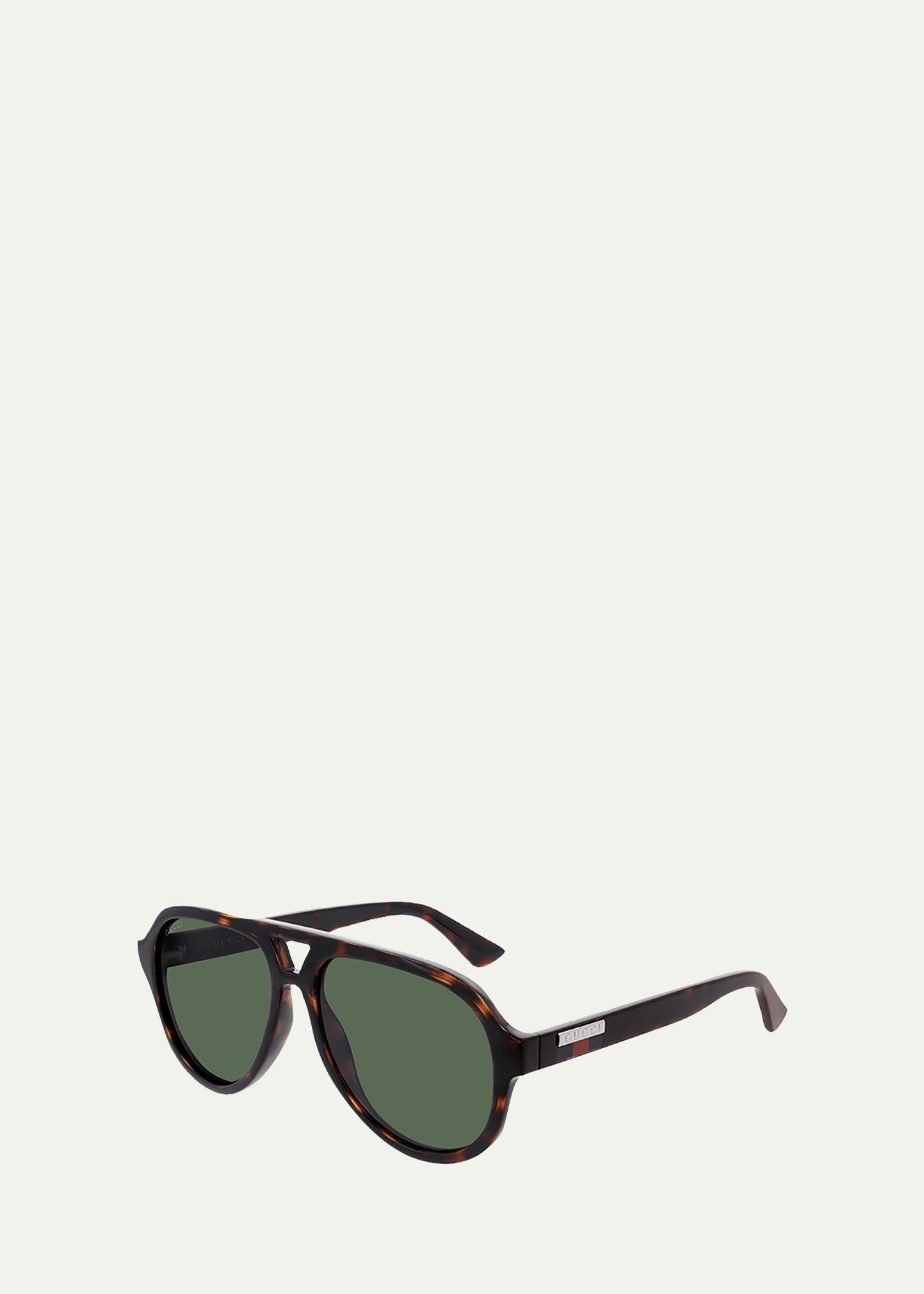 Mens Web Havana Aviator Injection Sunglasses Product Image