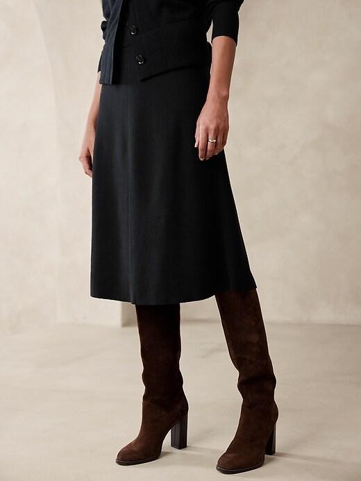 A-Line Midi Sweater Skirt Product Image