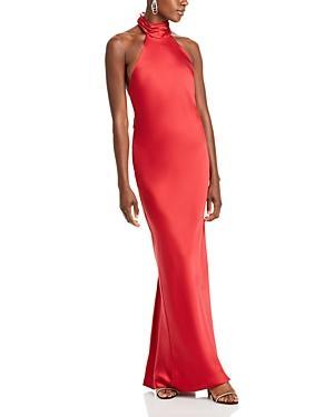 Tatiana Low-Cut Halter Column Gown Product Image