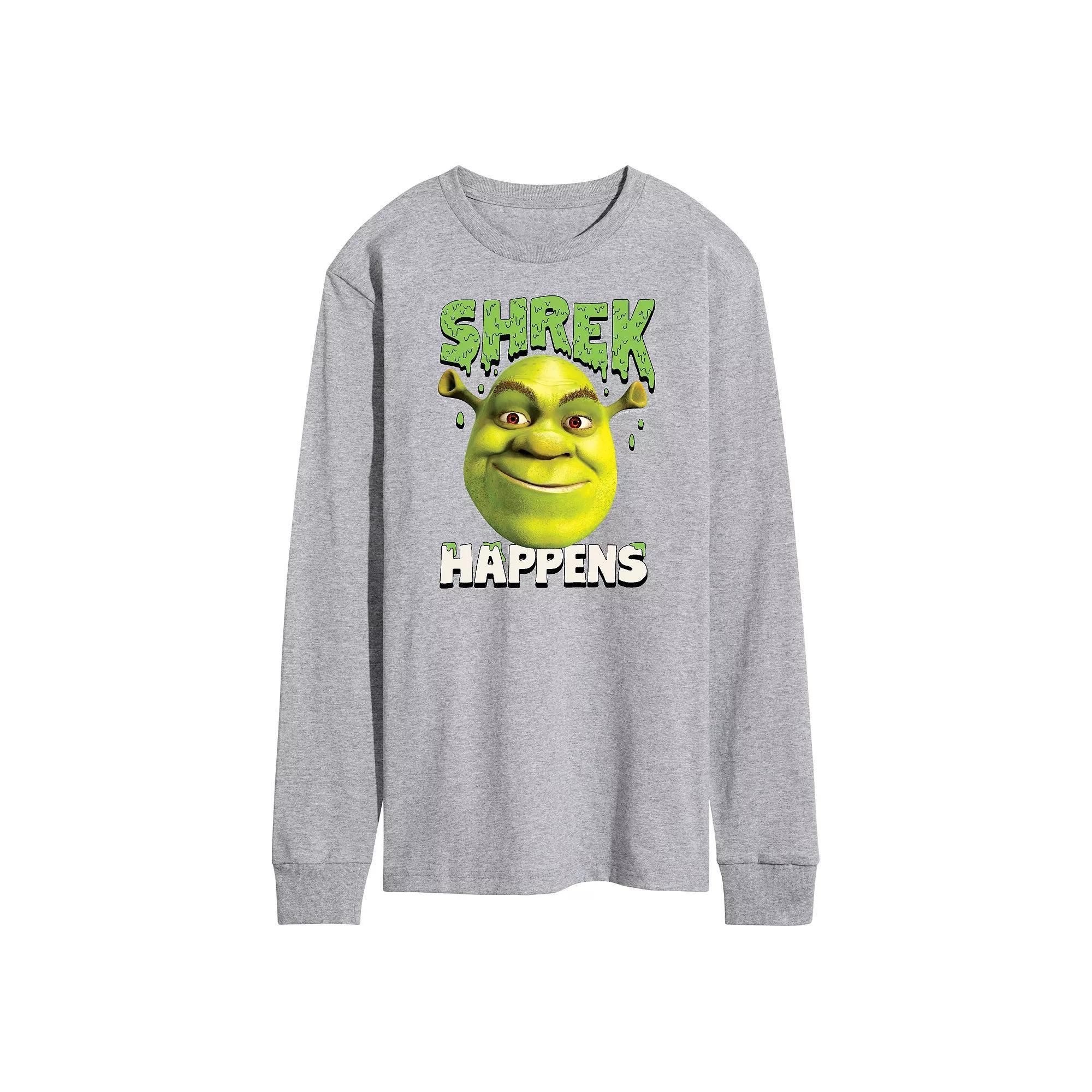 Men's Shrek Happens Tee, Size: Large, Gray Product Image