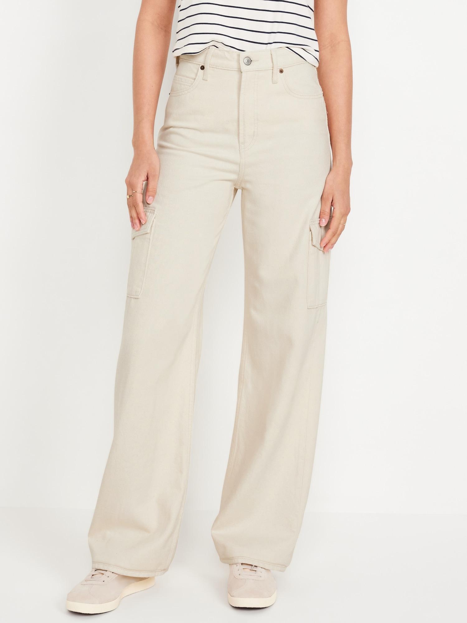 Extra High-Waisted Sky-Hi Wide-Leg Cargo Jeans Product Image