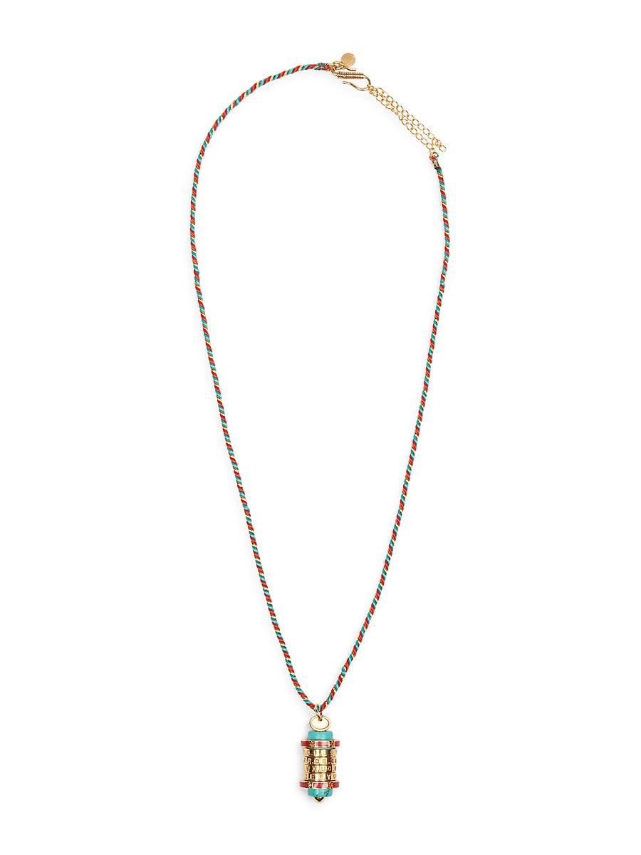 Womens Mot De Passe 18K-Gold-Plated & Mixed-Media Pendant Necklace Product Image