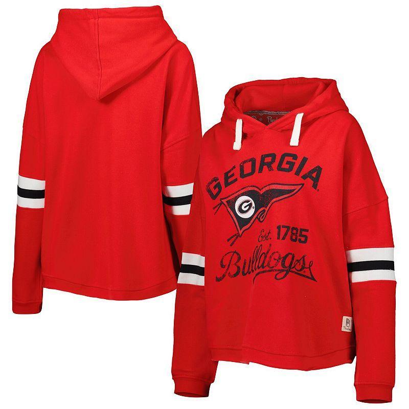 Womens Pressbox Georgia Bulldogs Super Pennant Pullover Hoodie Product Image