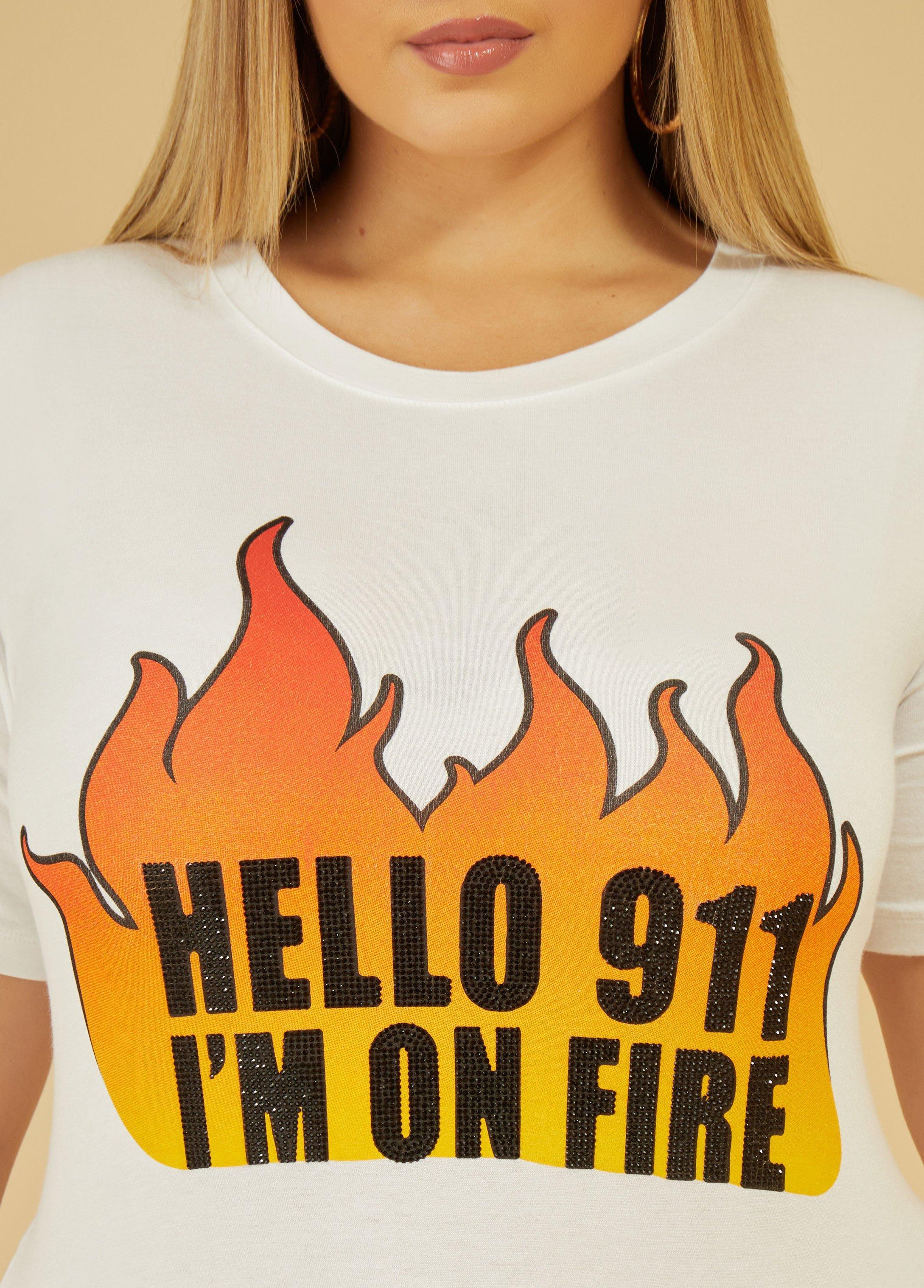 Hello 911 Embellished Graphic Tee Product Image