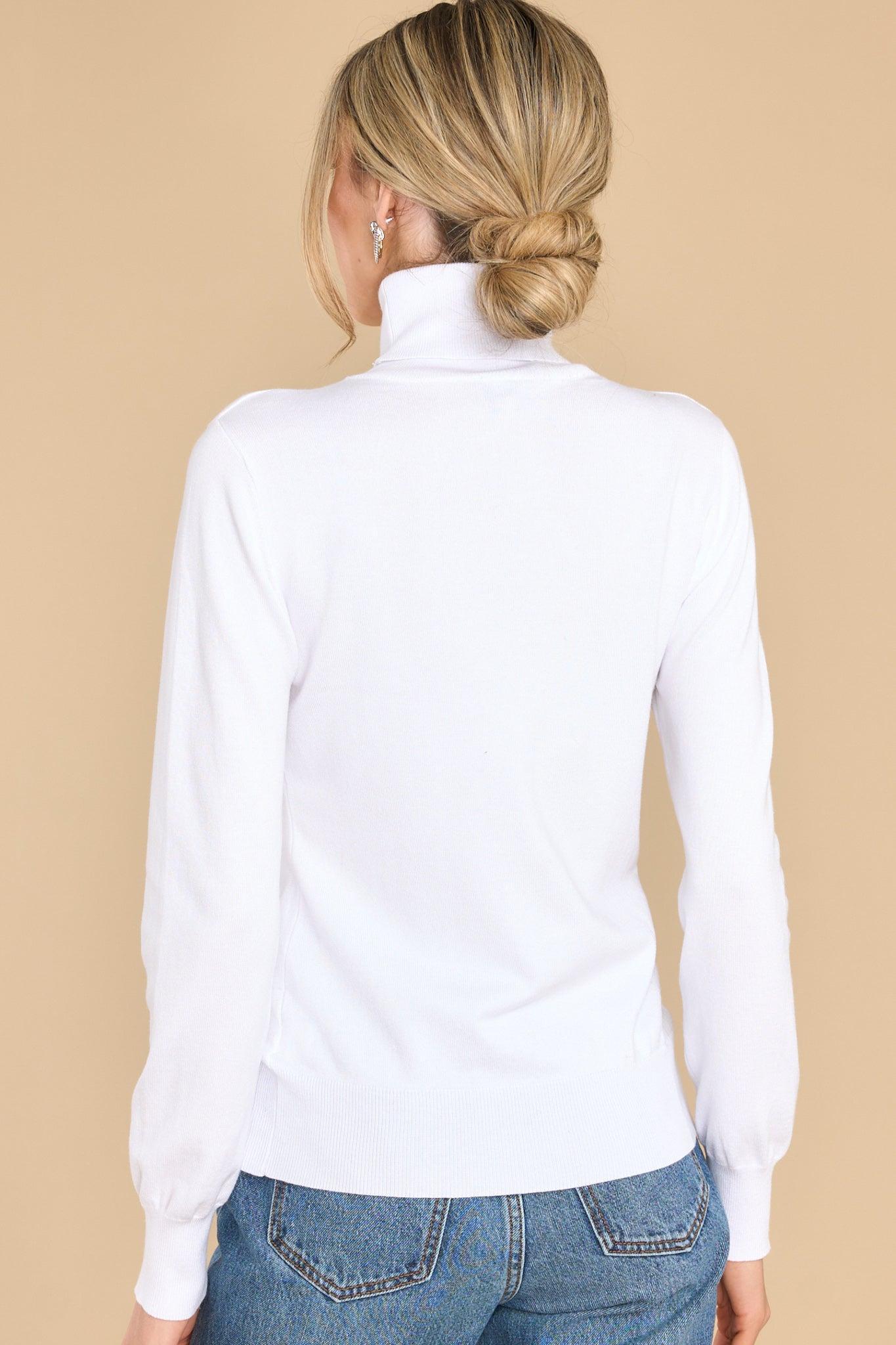 Comfortable Charm White Turtleneck Sweater Product Image