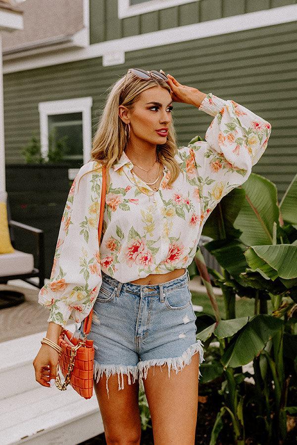 Mind On Mykonos Floral Top Product Image