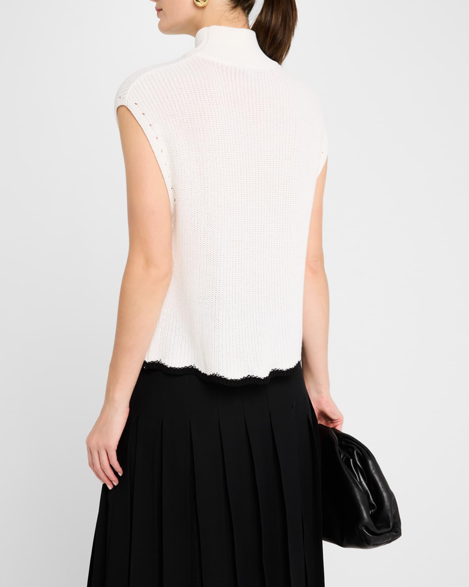 Scalloped Sleeveless Mock-Neck Tank Product Image