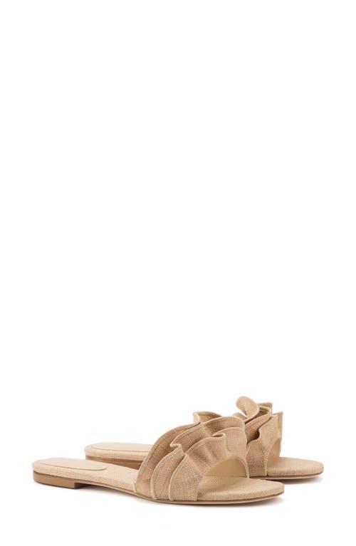 Larroud Ivy Ruffle Sandals Beige/Beige 9.5 Product Image