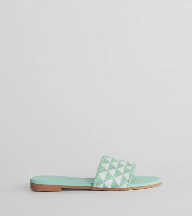 Points Of Interest Triangle Print Strap Flat Sandals Product Image