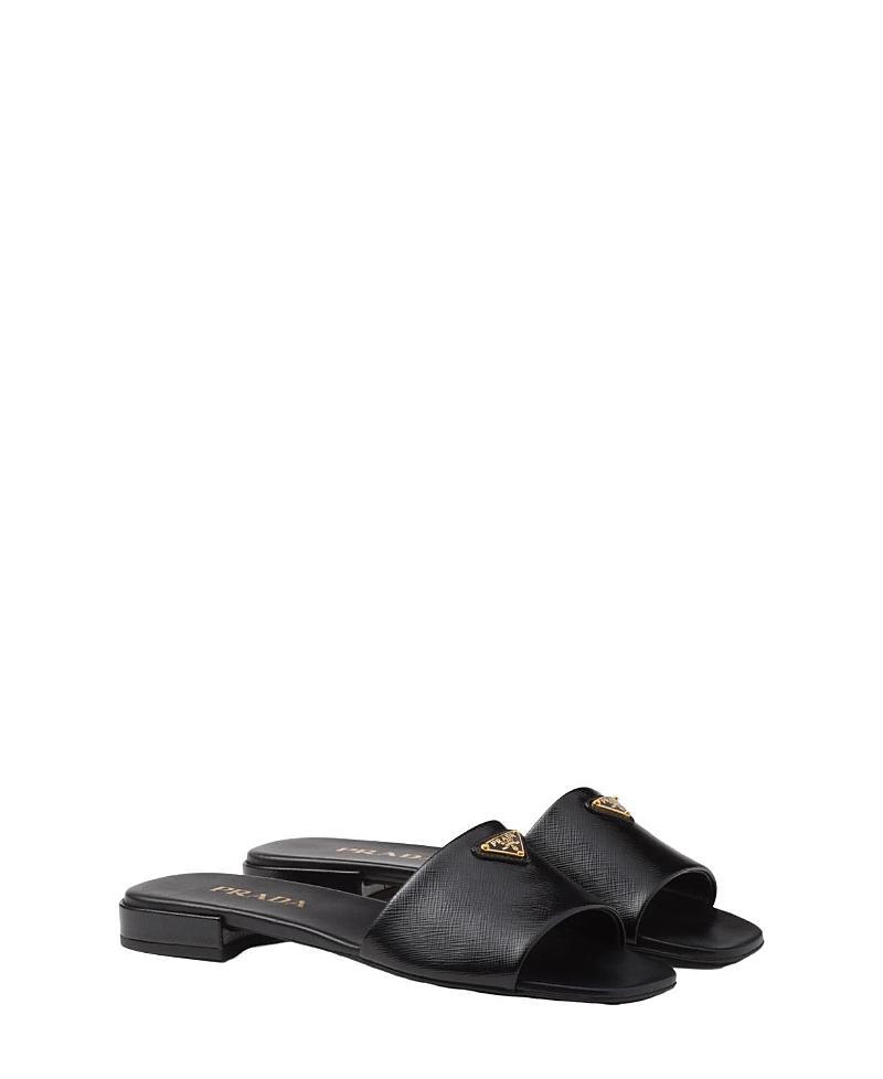 Prada Womens Saffiano Patent Leather Slides Product Image
