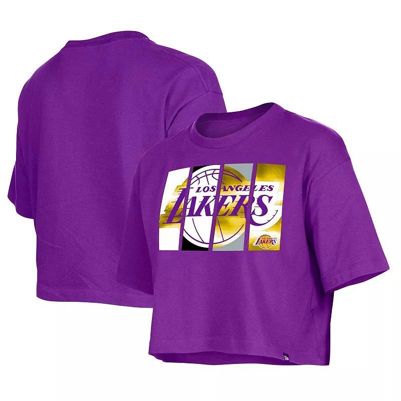 Womens New Era Los Angeles Lakers Cropped T-Shirt Product Image