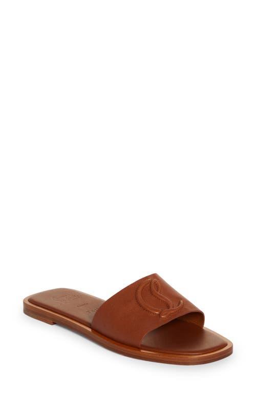 Leather Logo Red Sole Slide Sandals Product Image