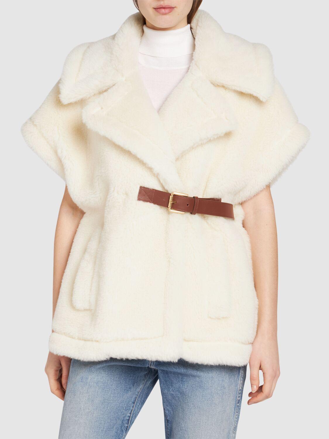 MAX MARA New Abavo1 Teddy Cape In White Product Image