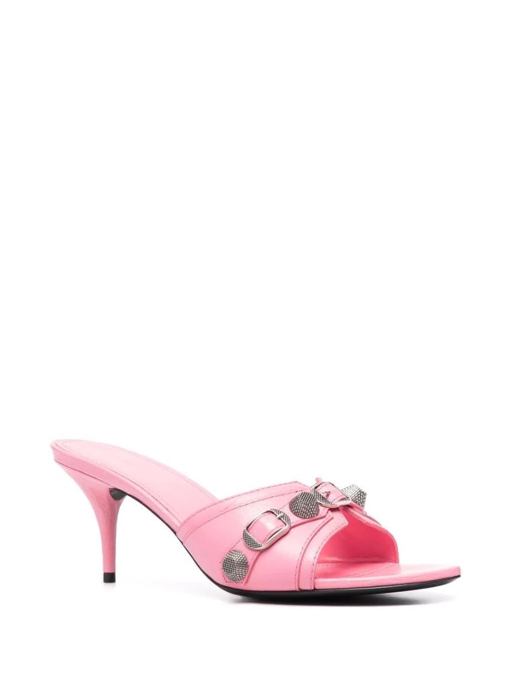 BALENCIAGA Open-toe Leather Sandals In Pink Product Image