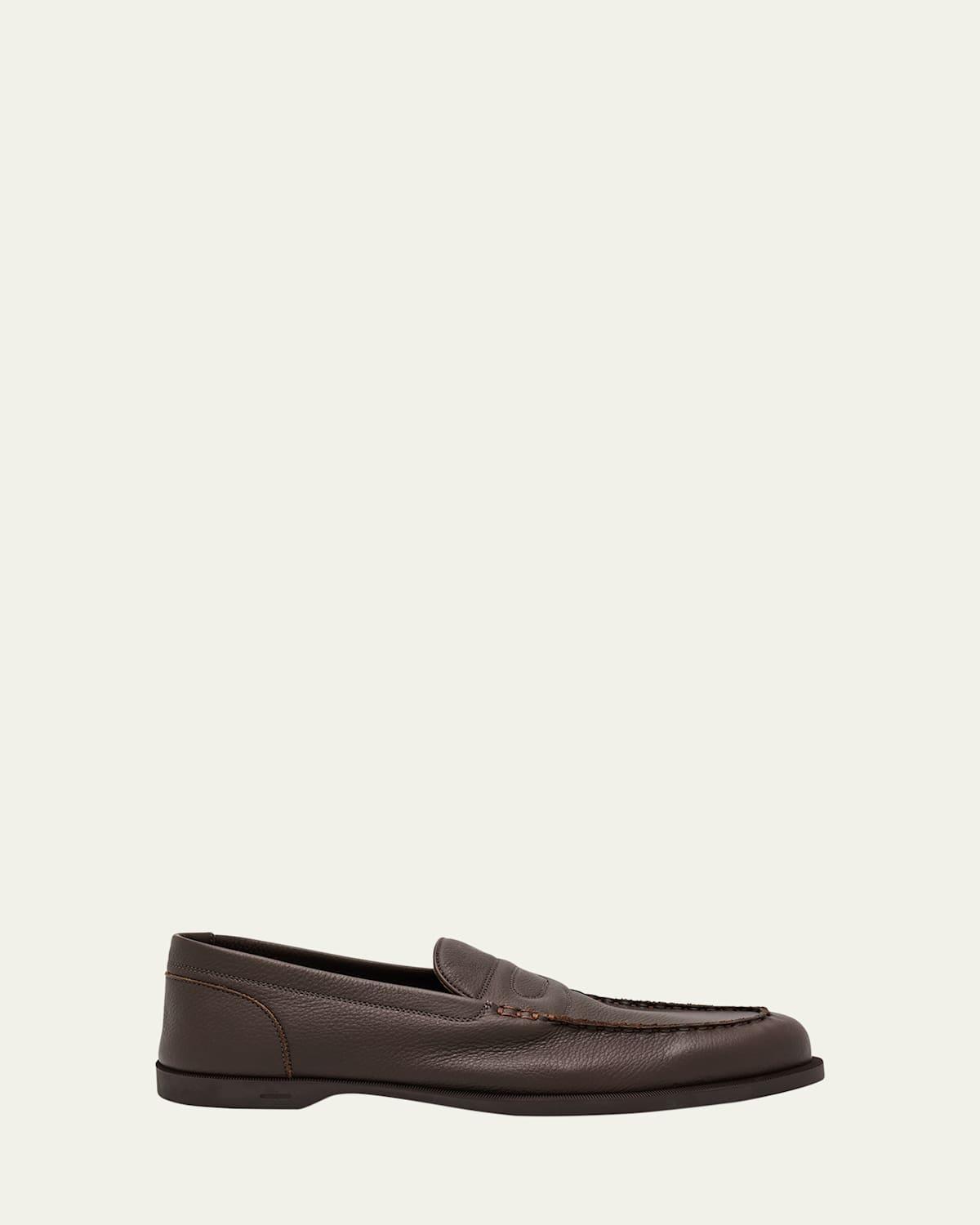 Men's Pace Grained Leather Penny Loafers Product Image