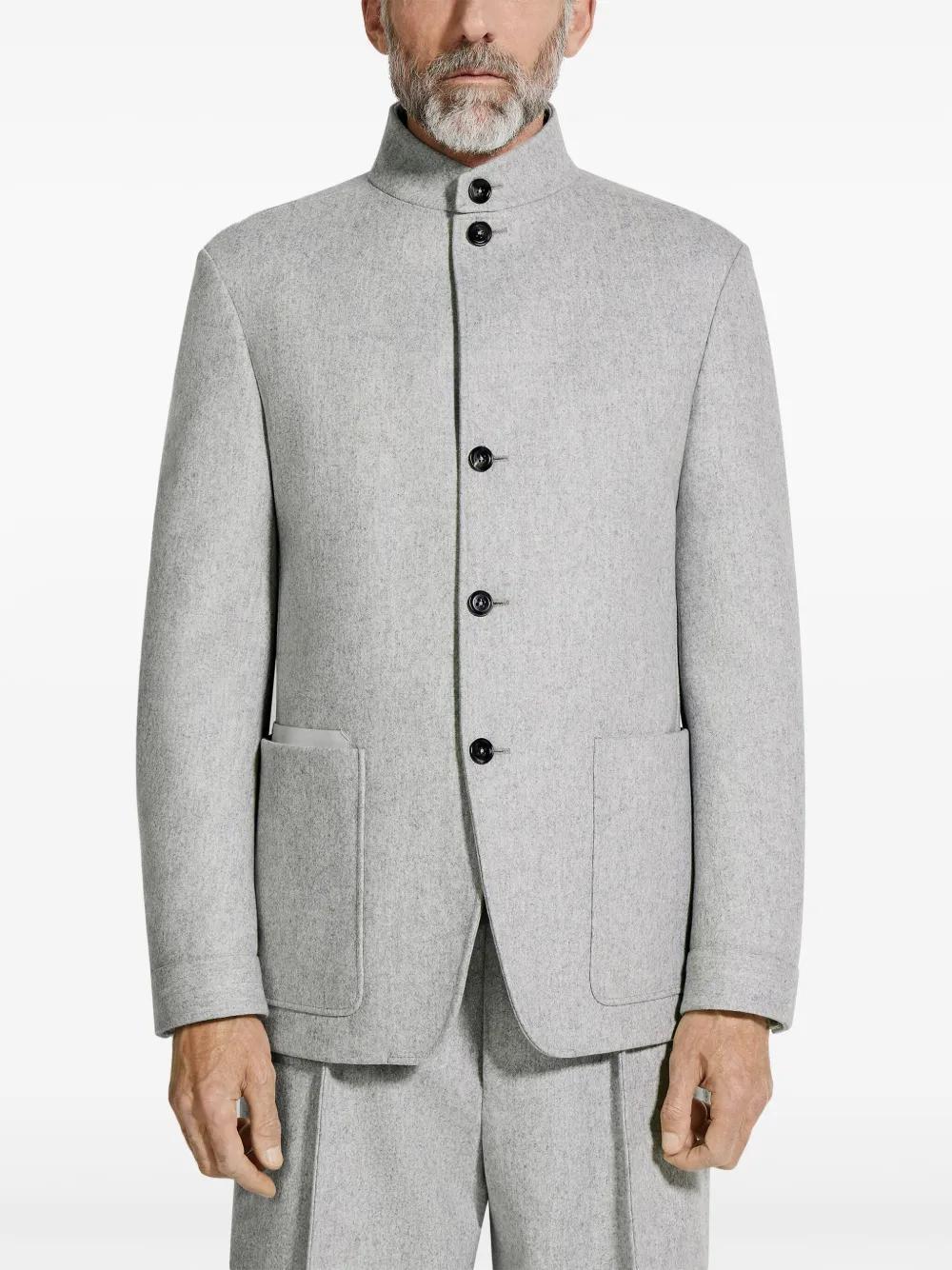 ZEGNA Trofeo Cashmere Il Conte Jacket In Light Grey Product Image