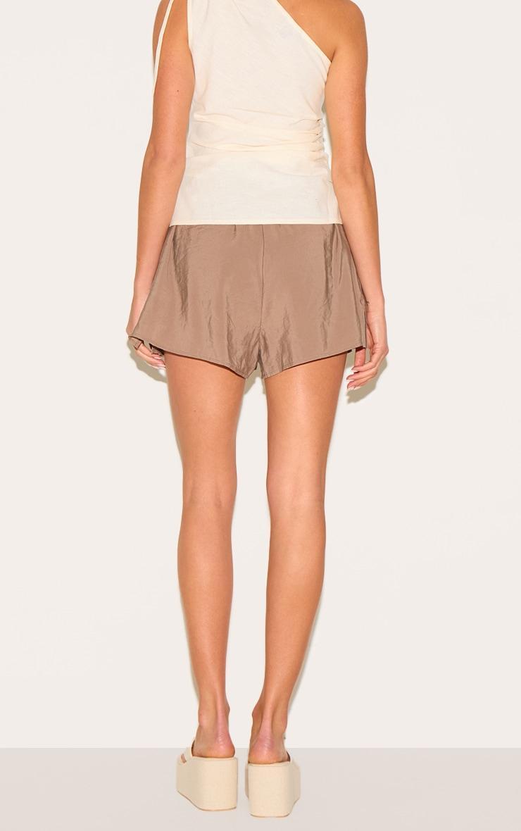 Mushroom Peached Woven Elasticated Waist Shorts Product Image