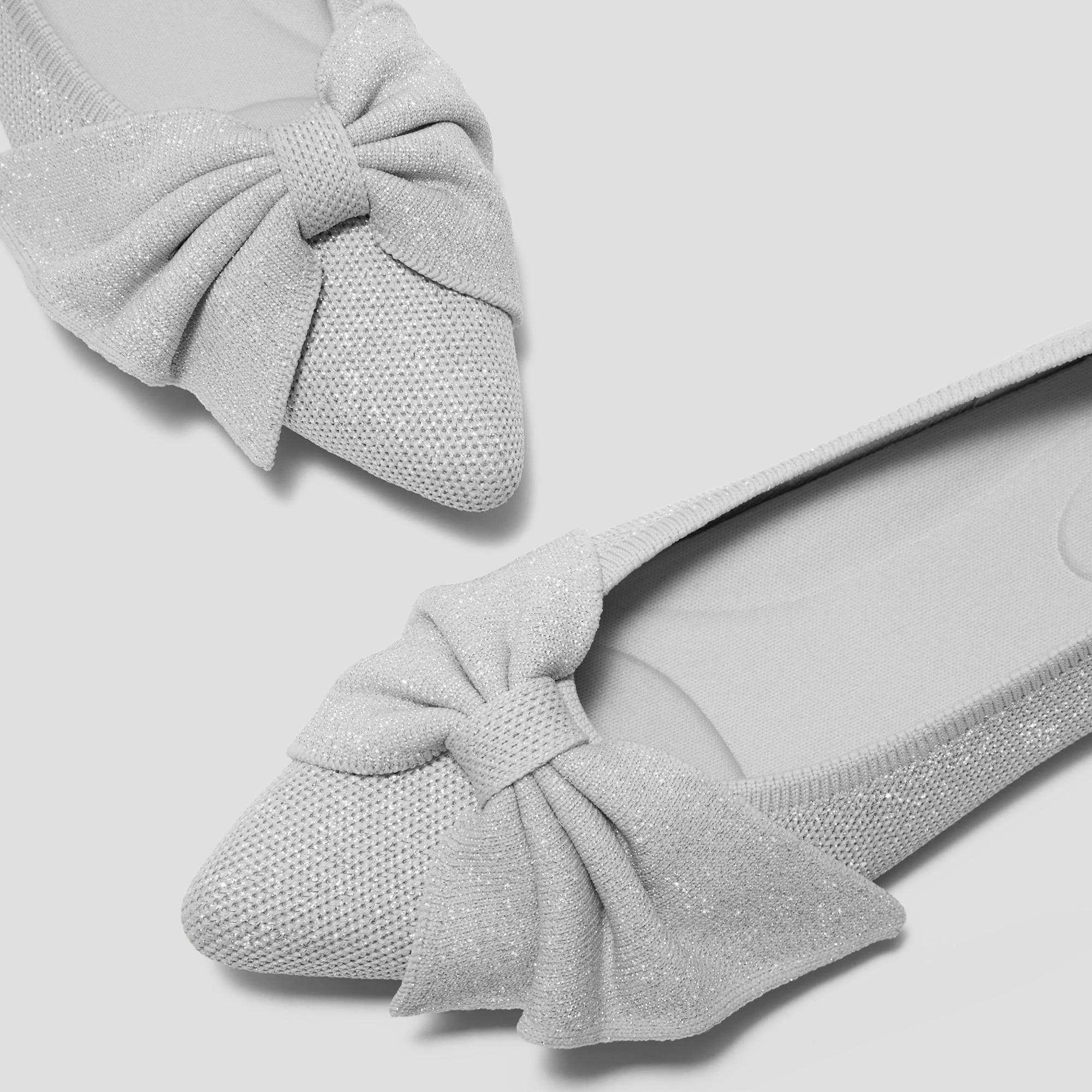 Pointed-Toe Bow Flats (Azura) Product Image