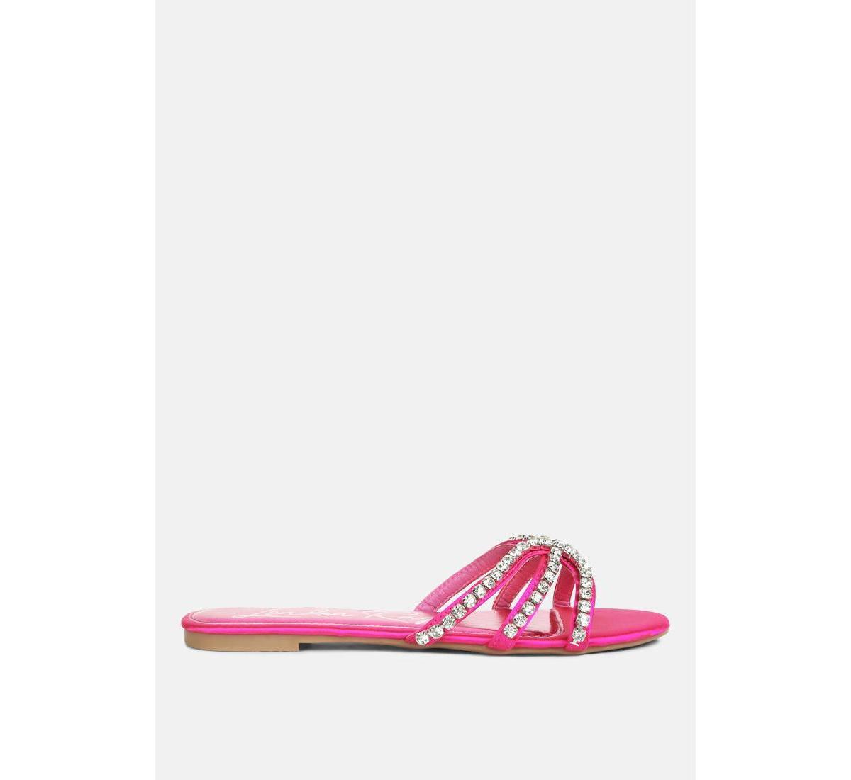 London Rag Mezzie Dimante Strap Womens Flat Sandals Product Image