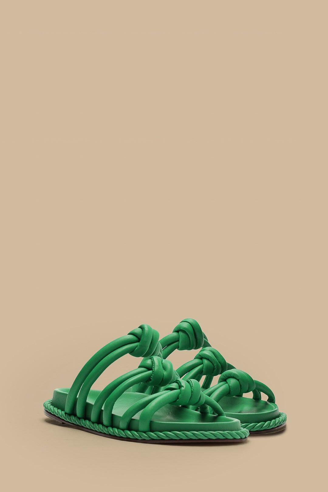 Green Tie Flat Sandal Product Image