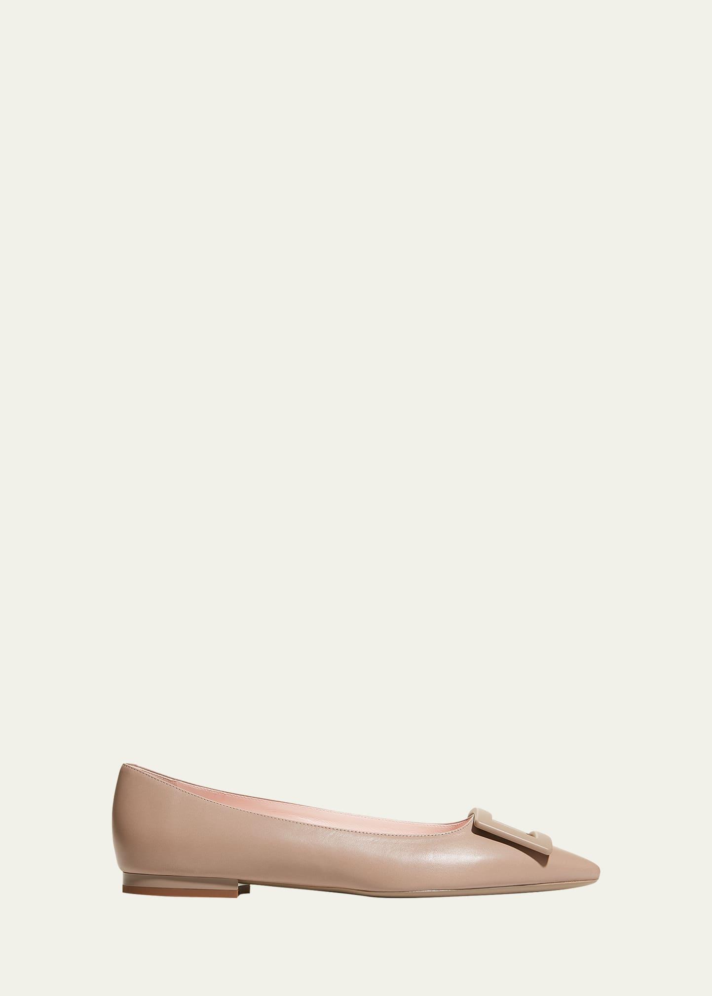 Gommettine Leather Buckle Ballerina Flats Product Image