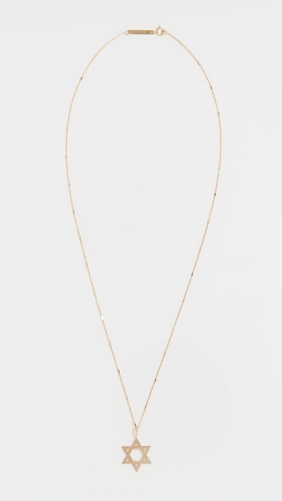 Zoe Chicco 14k Gold Open Star of David Charm Necklace | Shopbop Product Image