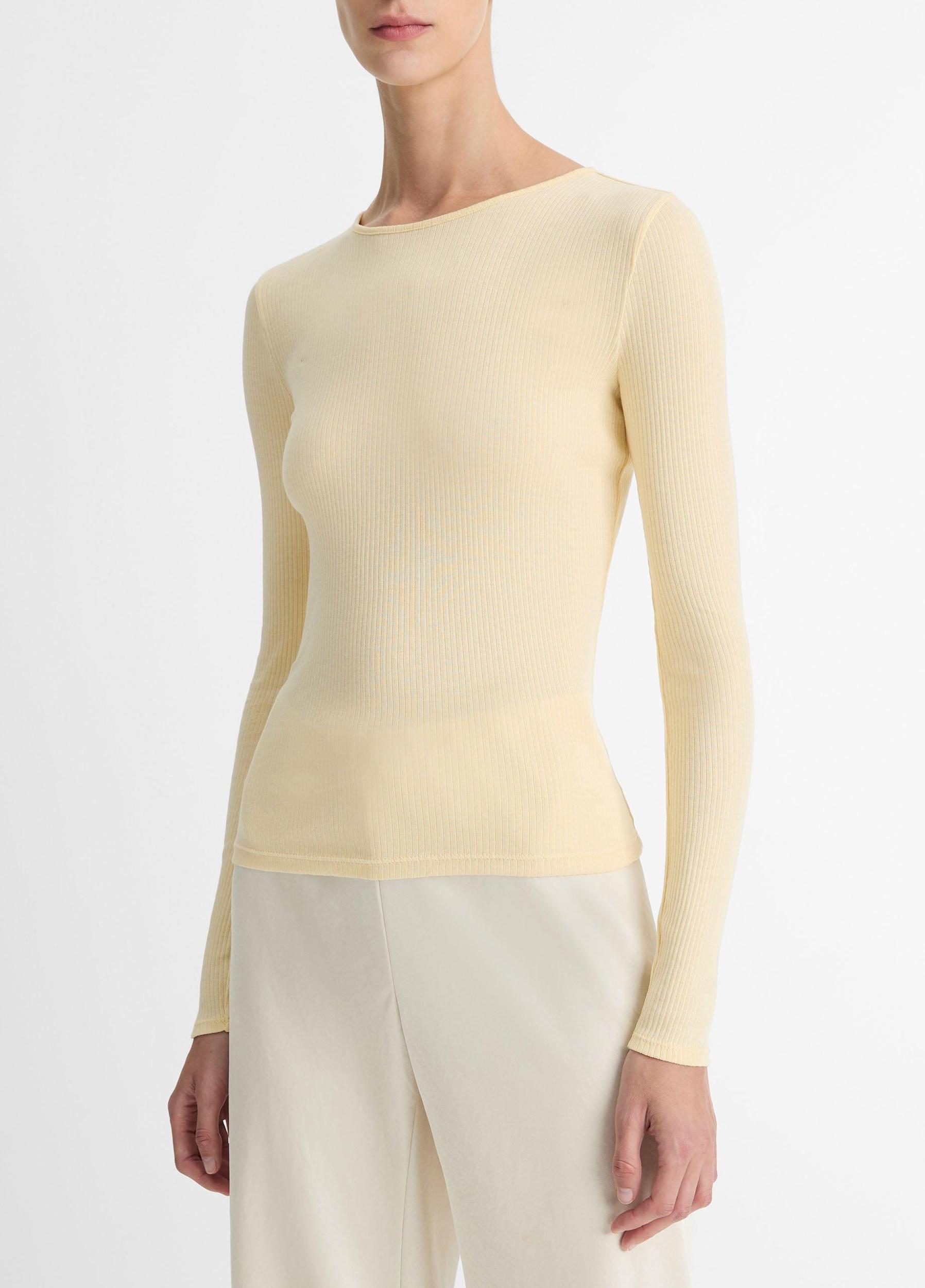 Ribbed Pima Cotton Long-Sleeve T-Shirt Product Image