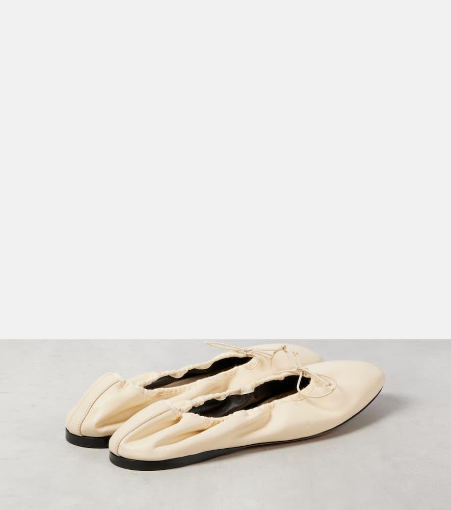 THE ROW 10mm Hereditas Leather Ballerina Flats In Tol - Toile Product Image