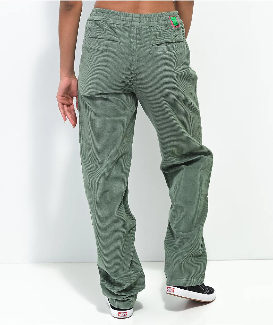 Empyre Jessie Sage Corduroy Elastic Waist Skate Pants Product Image