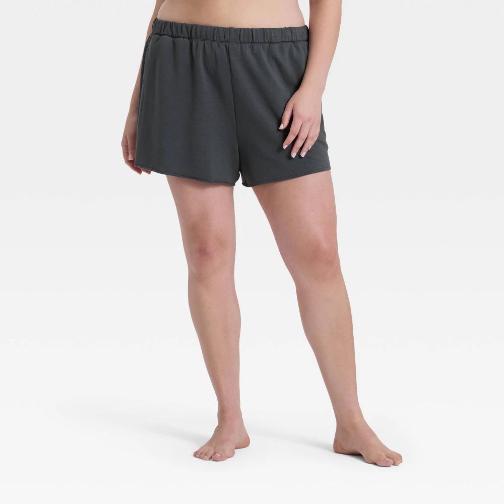 Women's PeachySoft French Terry Fleece Lounge Shorts - Wild Fable™ Gray XXL Product Image