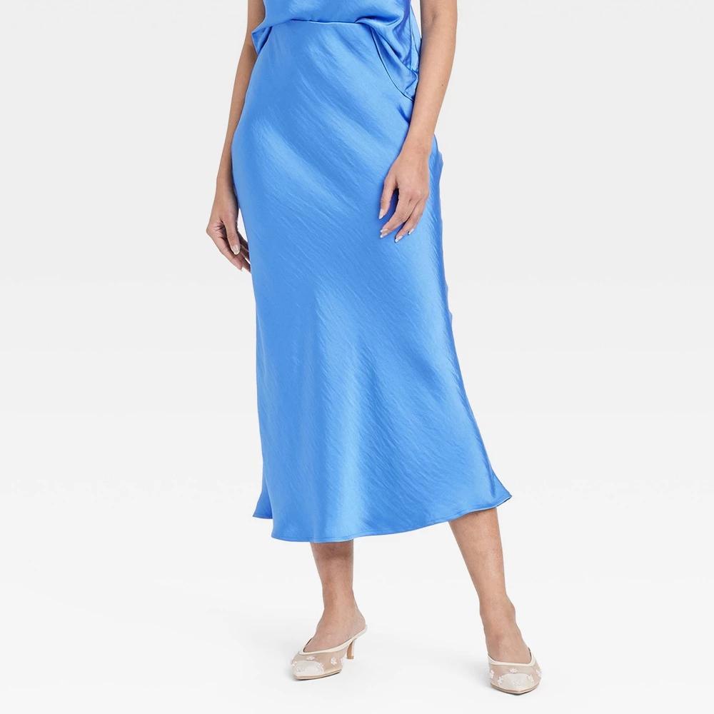 Womens Midi A-Line Skirt - A New Day Blue Product Image