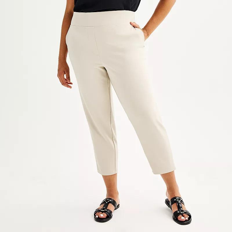 Plus Size Nine West Pull-On Straight Ankle Pants, Womens Product Image