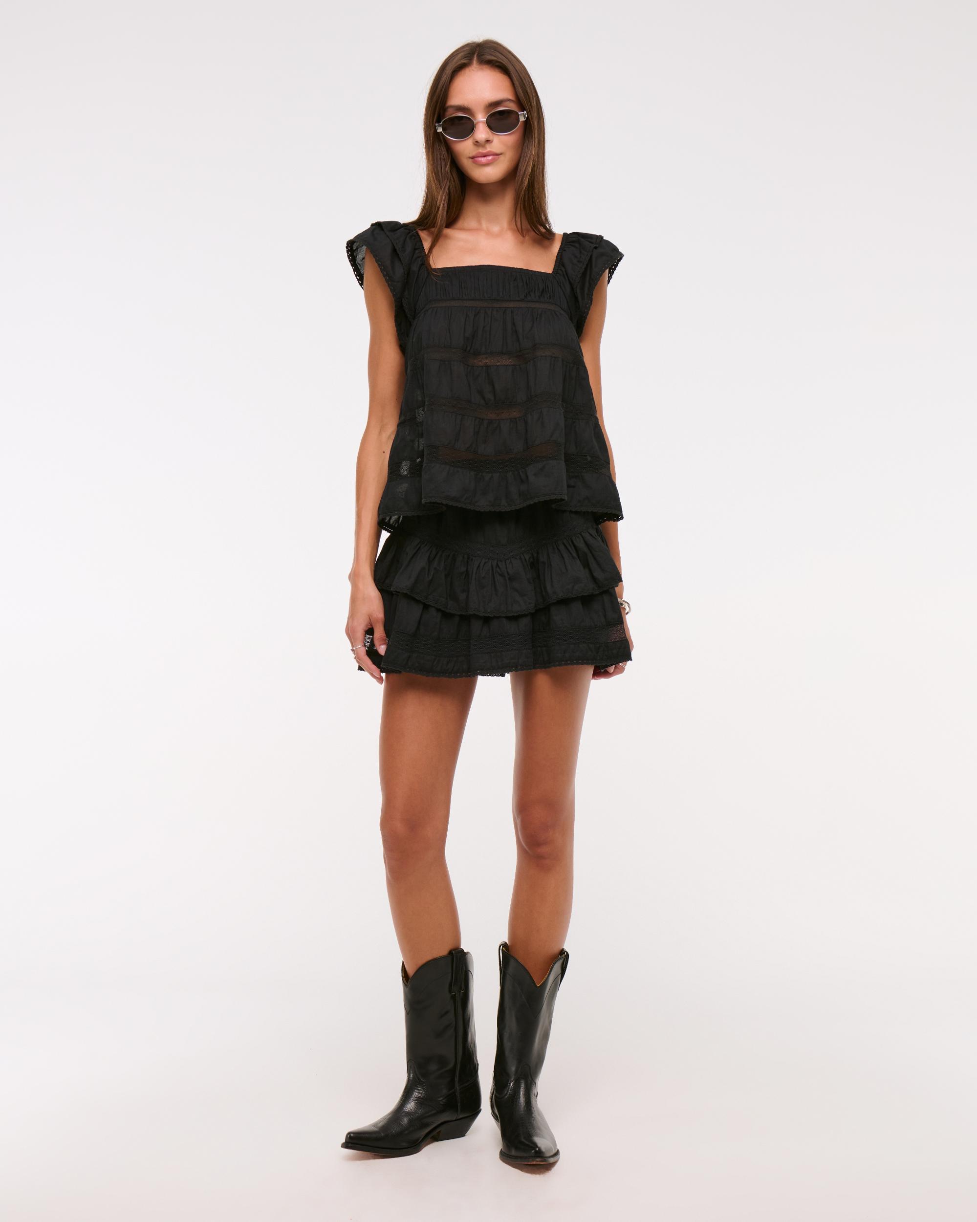 High Rise Drop-Waist Flirty Mini Skort Product Image