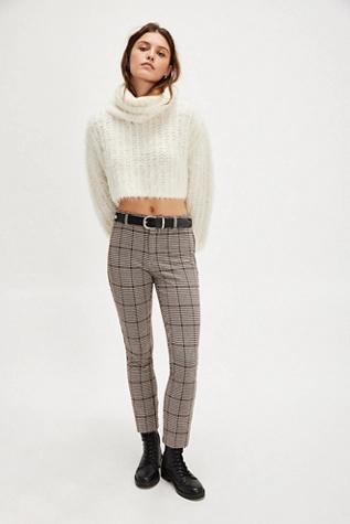 Molly Slim Plaid Pants Product Image