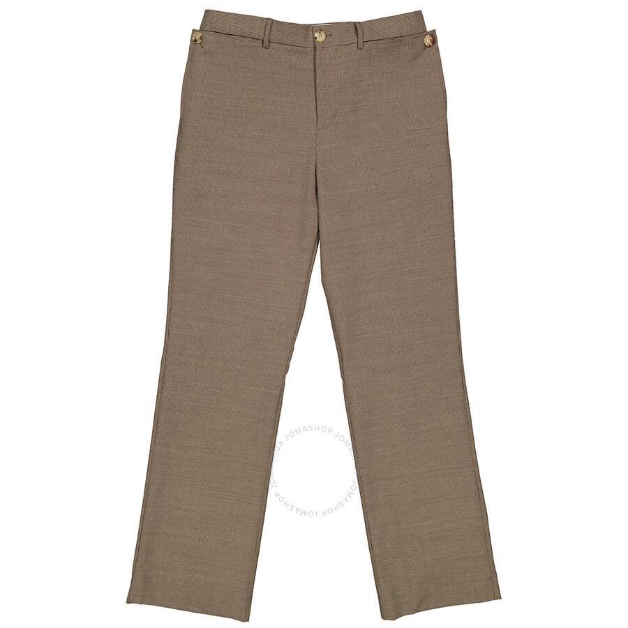 BURBERRY Beige Wool Pocket Detail Tailored Trousers Product Image