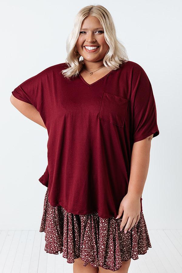 Too Lovely Shift Top In Wine Curves Product Image