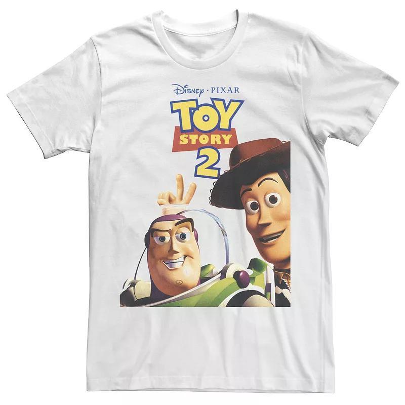 Men's Disney Pixar Toy Story 2 Woody And Buzz Movie Poster Tee, Size: XXL, White Product Image