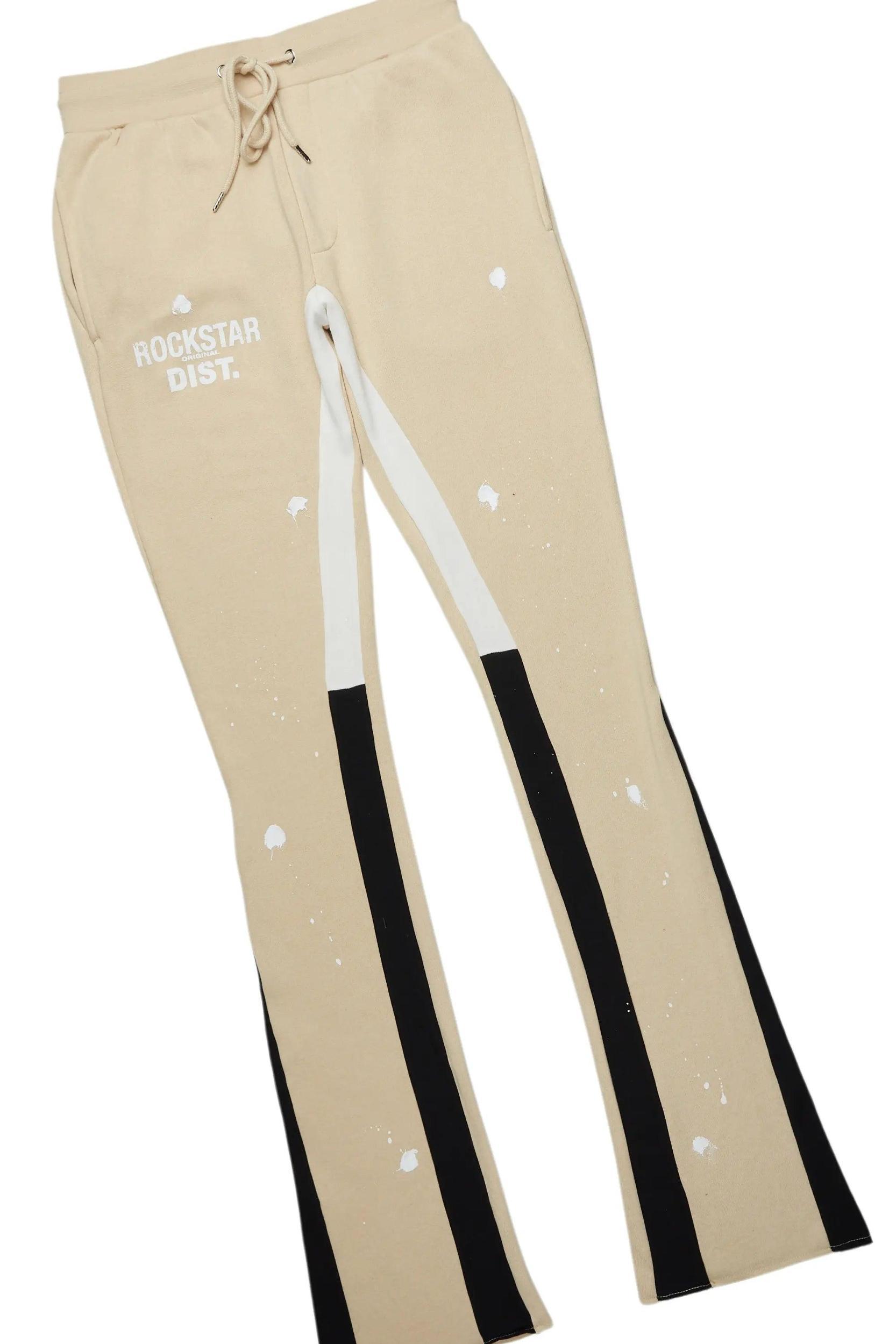 Raffer Beige Hoodie/Stacked Flare Pant Set Male Product Image