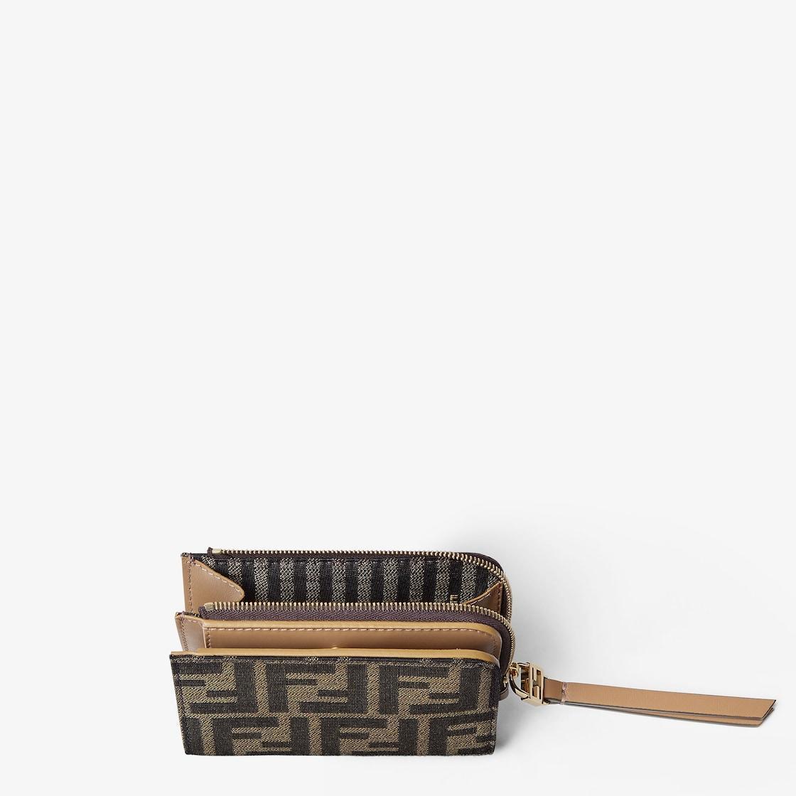 Slim Baguette walletBrown FF fabric wallet Product Image