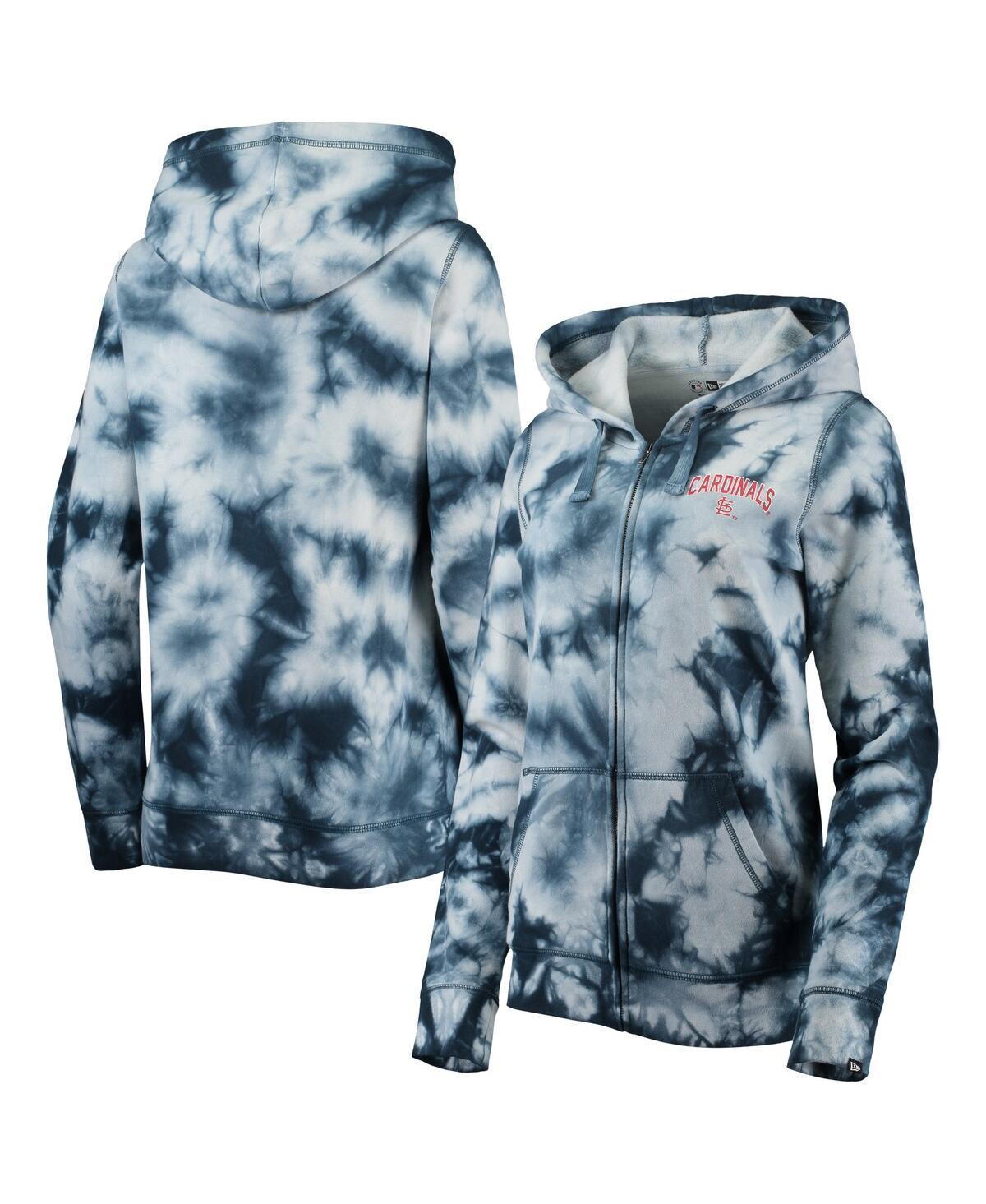 Women's New Era Navy St. Louis Cardinals Tie-Dye Full-Zip Hoodie, Size: Large, Blue Product Image