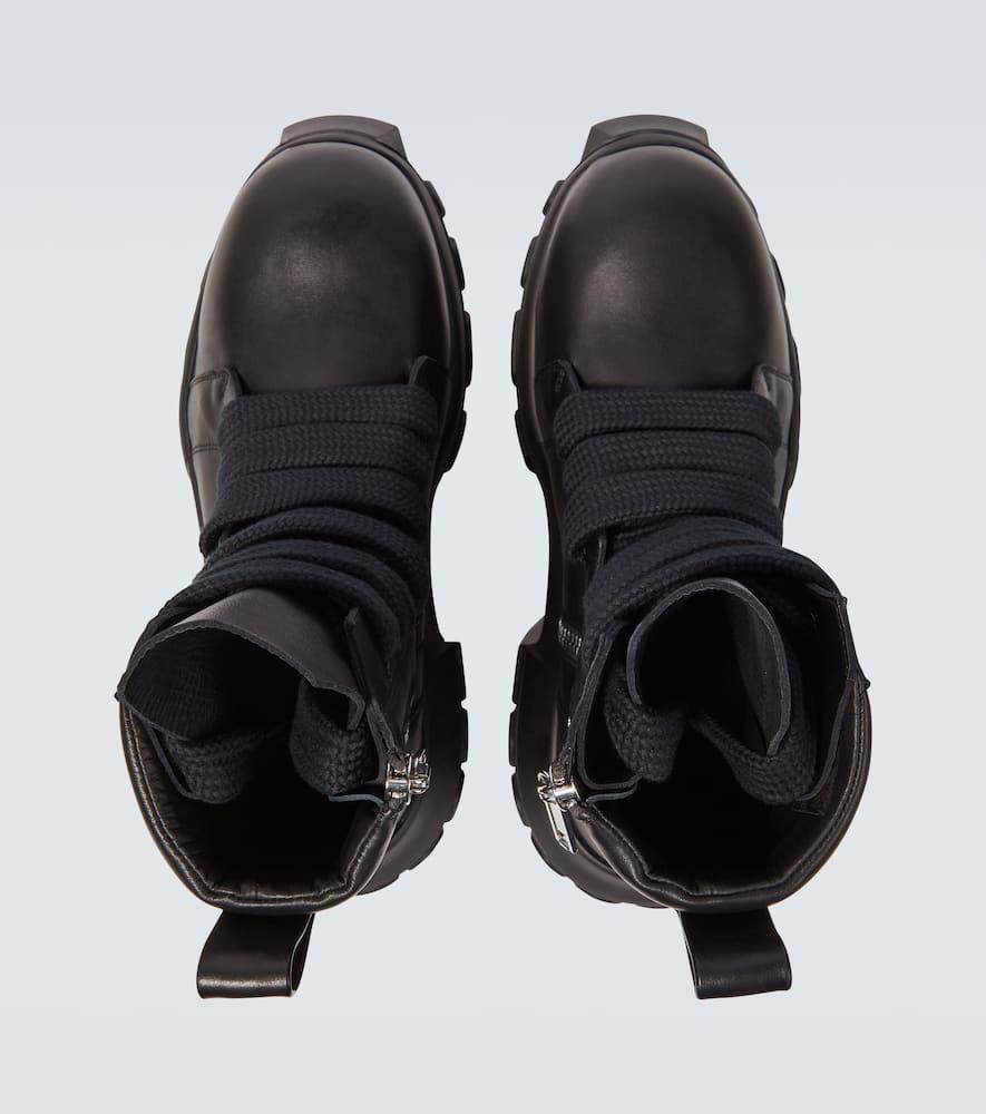 RICK OWENS Chunky Lace-up Leather Boots With Tractor Sole In Black Product Image