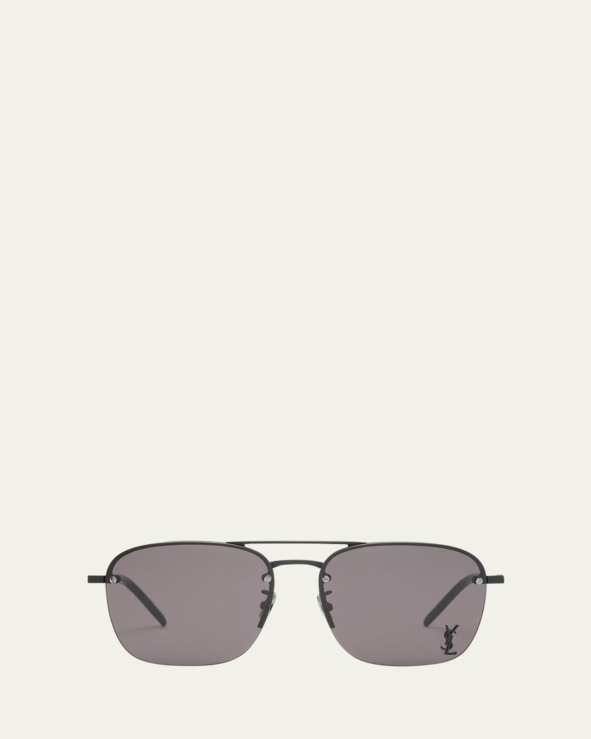 Raised YSL Metal Aviator Sunglasses Product Image